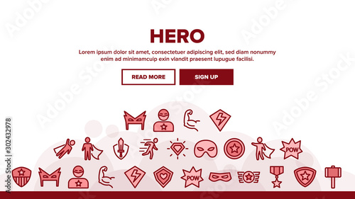 Super Hero Landing Header Vector