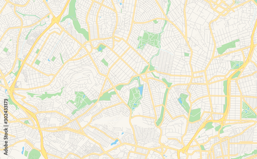 Printable street map of Randburg, South Africa