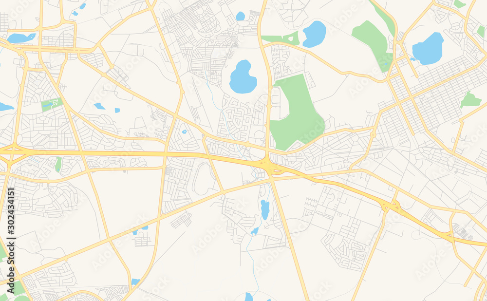 Printable street map of Brakpan, South Africa