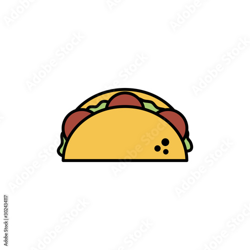 Isolated tacos icon fill design