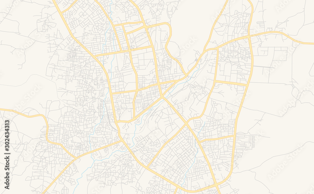 Printable street map of Minna, Nigeria