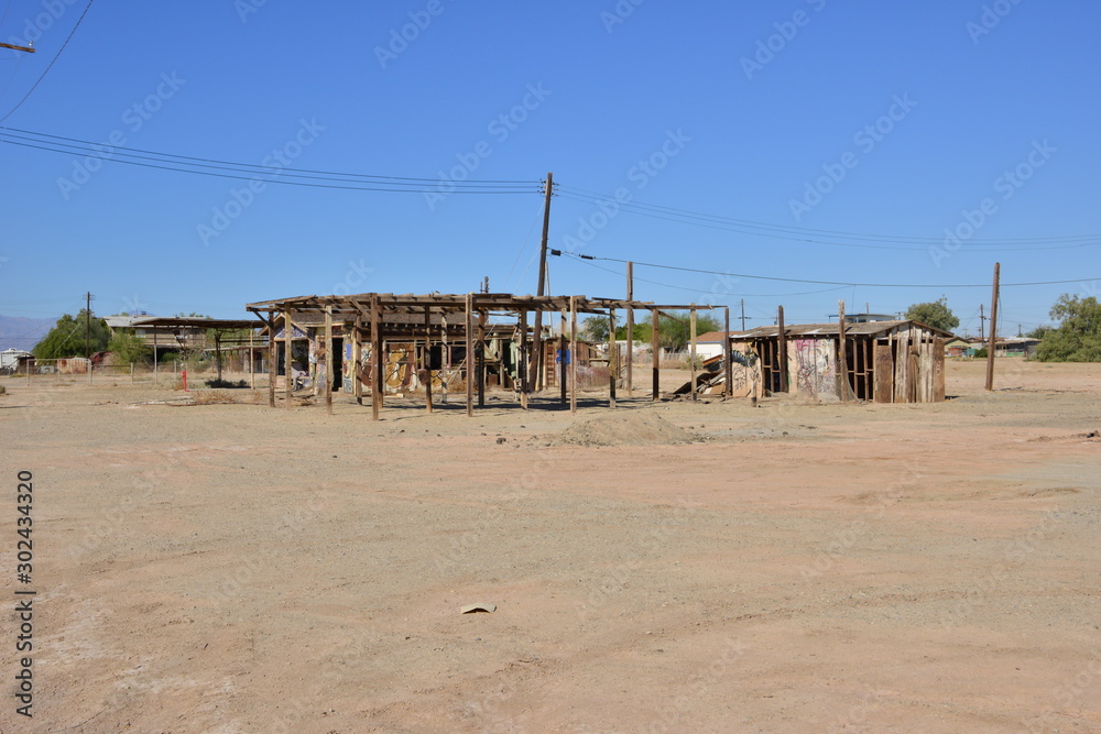 Φωτογραφία The remains of the Bombay Beach resort at the Salton sea in California