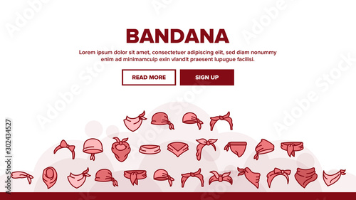 Bandana Hats Landing Header Vector