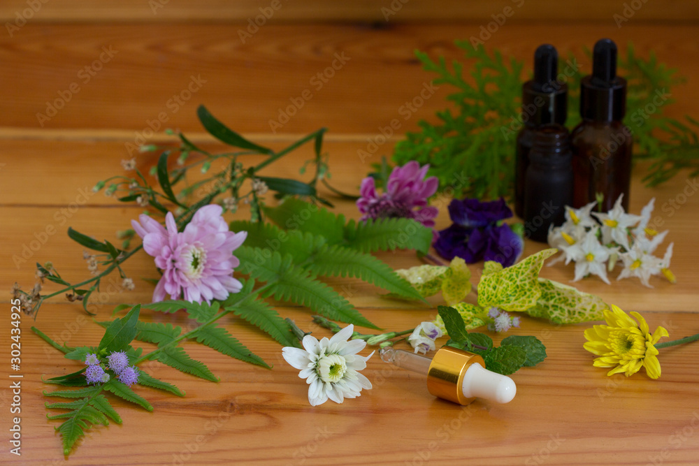 Herbal medicine preparation with flowers Herbal medicine preparation with flowers