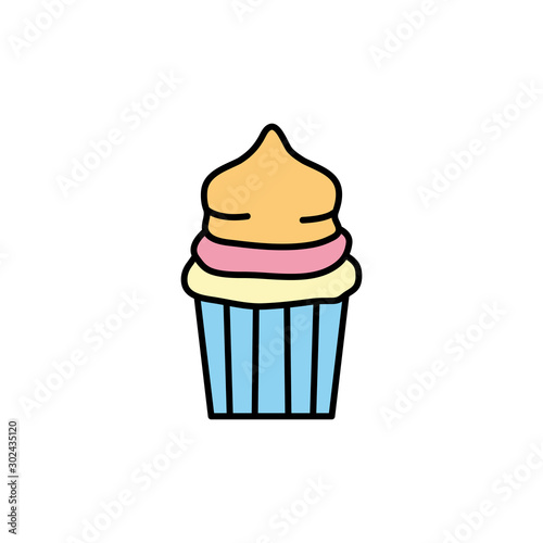 Isolated sweet muffin icon fill design