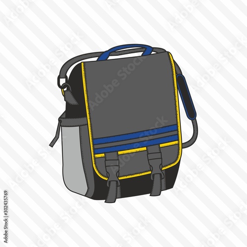 Sports, travel, gym bag, outdoor folding storage package, woman and man accessories. - Vector