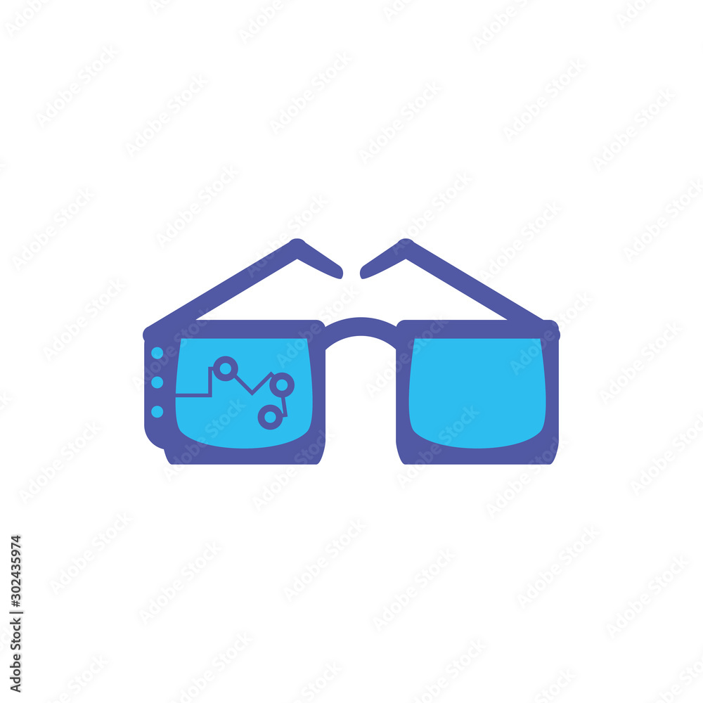 Digital glasses icon flat design