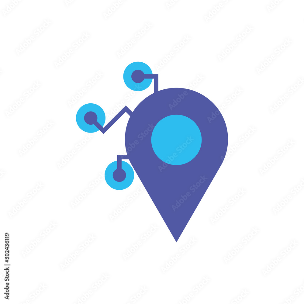 Digital gps mark icon flat design Digital gps mark icon flat design