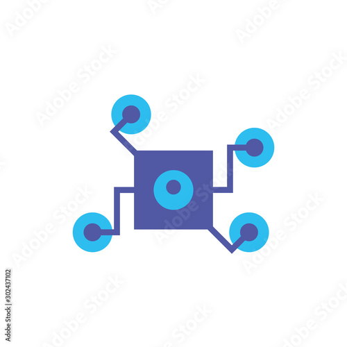 Digital motherboard icon flat design