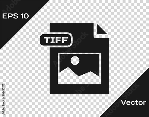 Grey TIFF file document. Download tiff button icon isolated on transparent background. TIFF file symbol. Vector Illustration
