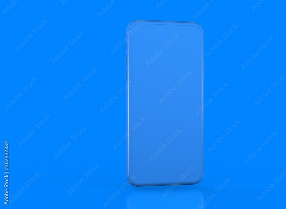 New smartphone with blank screen isolated Flat 3d New smartphone with blank screen isolated Flat 3d
