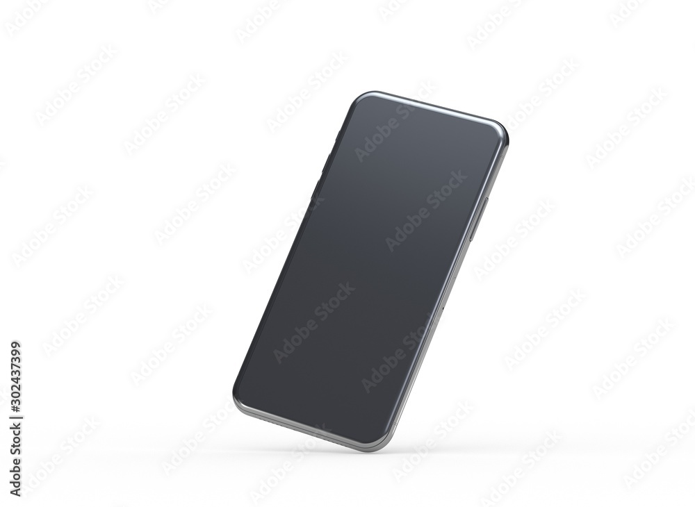 New smartphone with blank screen isolated Flat 3d New smartphone with blank screen isolated Flat 3d