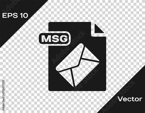 Grey MSG file document. Download msg button icon isolated on transparent background. MSG file symbol. Vector Illustration
