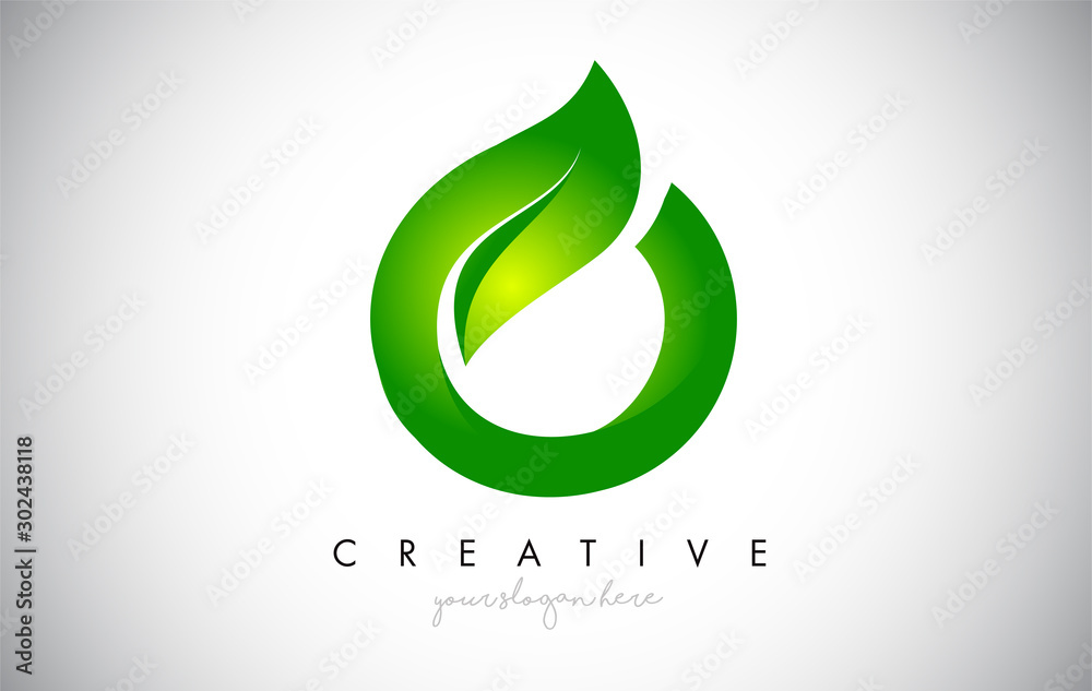 O Leaf Letter Logo Icon Design in Green Colors Vector Illustration. O Leaf Letter Logo Icon Design in Green Colors Vector Illustration.