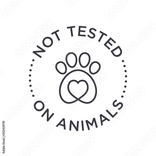 Not tested on animals icon. Round vector symbol.