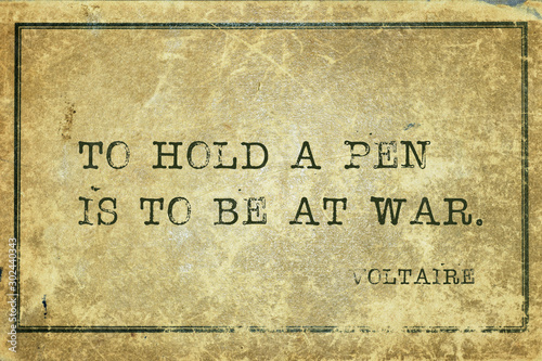 hold a pen Voltaire photo
