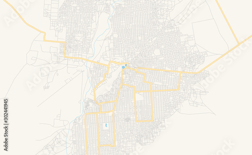 Printable street map of El Fasher, Sudan photo