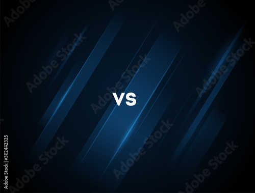 versus logo vs letters for sports and fight competition. MMA, Battle, vs match, game concept competitive vs. Blue neon. eps 10 Vector illustration