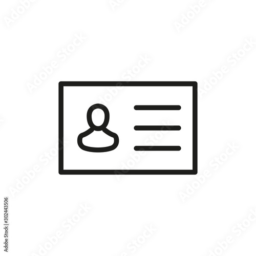 Simple personal card line icon.