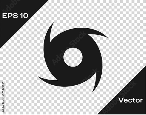 Grey Tornado icon isolated on transparent background. Cyclone, whirlwind, storm funnel, hurricane wind or twister weather icon. Vector Illustration