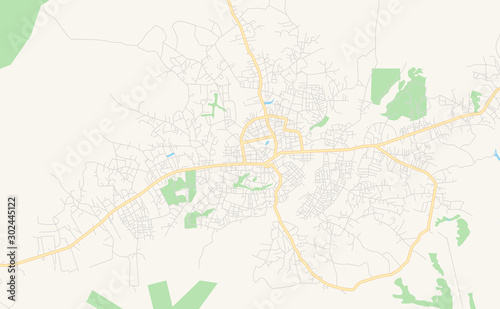 Printable street map of Bertoua  Cameroon