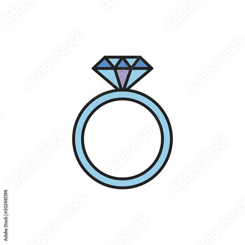 Isolated ring icon fill design