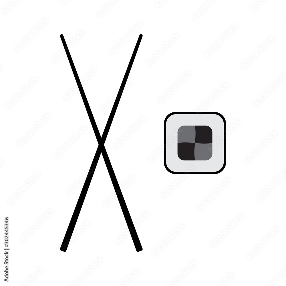 Obraz premium Sushi icon vector isolated on white background