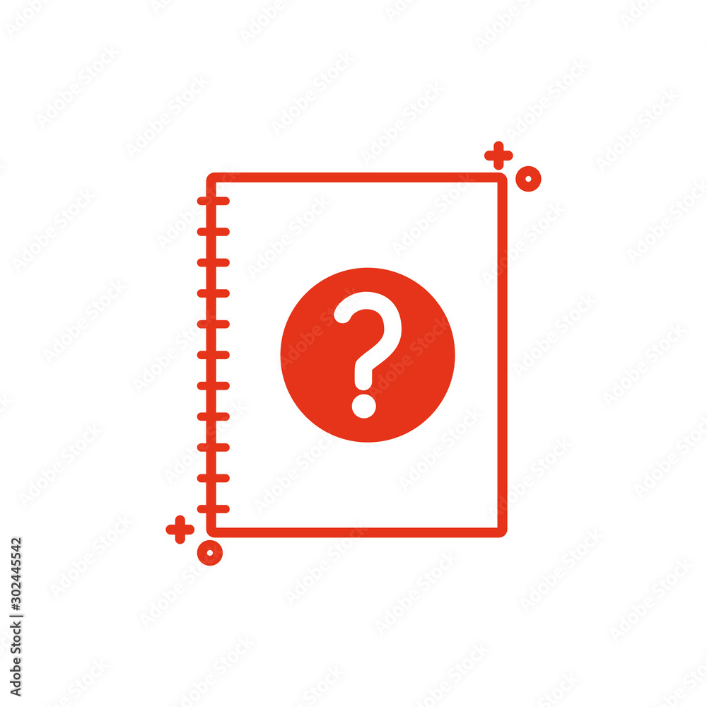 Isolated notebook and help icon line design Isolated notebook and help icon line design
