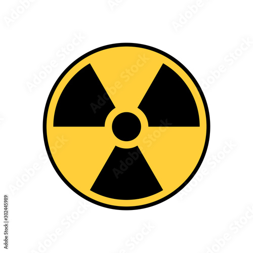 Radioactive sign vector icon isolated on white background