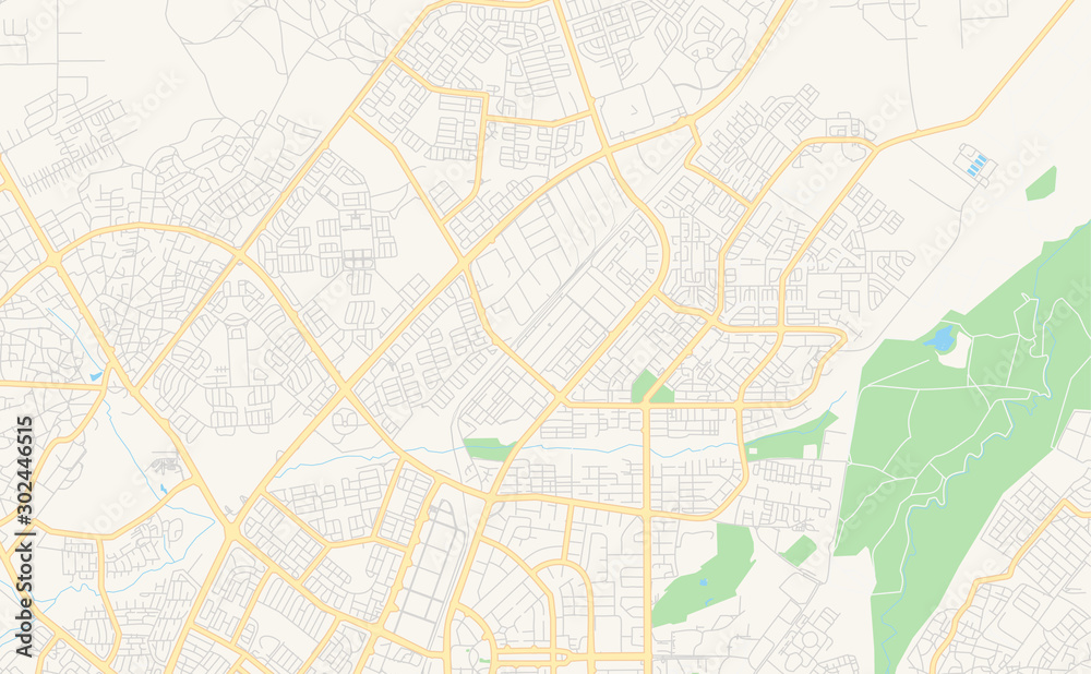 Printable street map of Gaborone, Botswana
