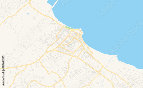 Printable street map of Al Khums, Libya
