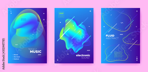 Electronic Music. Dj Poster. Neon Gradient 