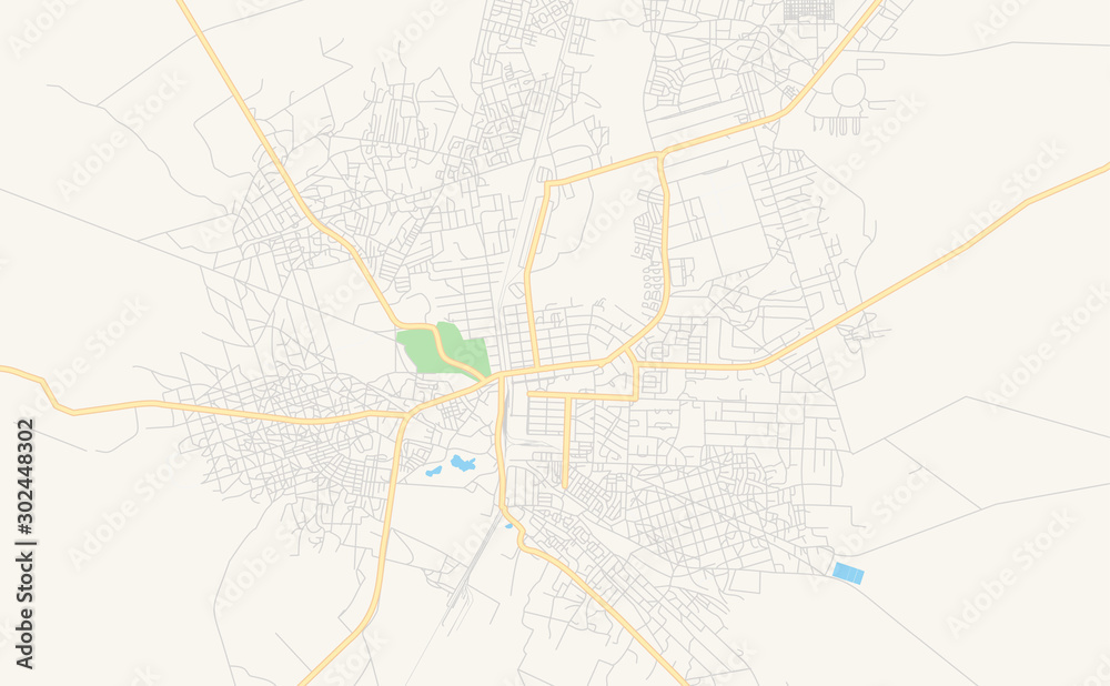 Printable street map of Kabwe, Zambia