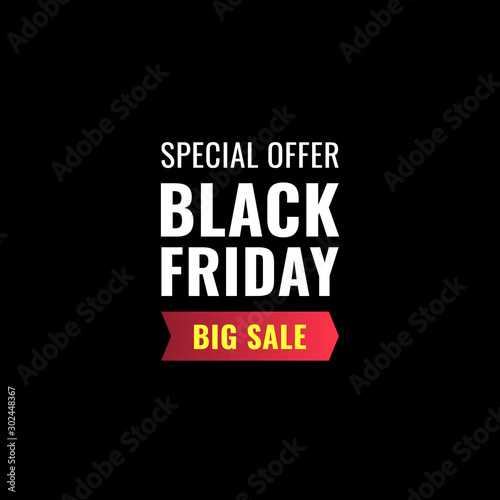 Black friday sale banner. Vector isolated illustration.