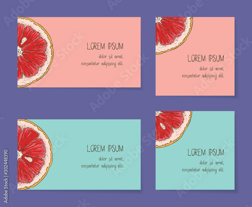 Grapefruit Business Cards Template Collection