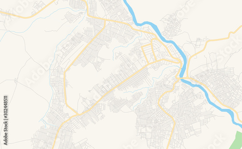 Printable street map of Kikwit  DR Congo