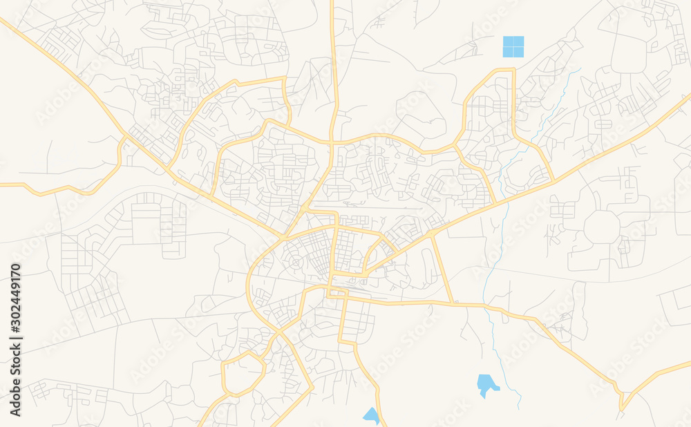 Printable street map of Dodoma, Tanzania