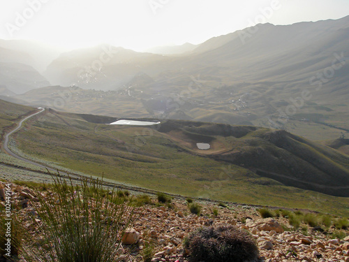 Lake between mountains - beautiful scenery at Ouyoun Orghosh town between North and Beqaa Lebanon photo