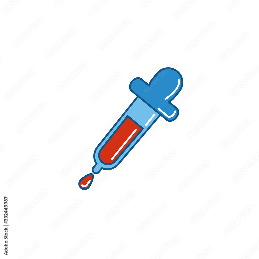 Isolated medical blood dropper icon fill design Isolated medical blood dropper icon fill design