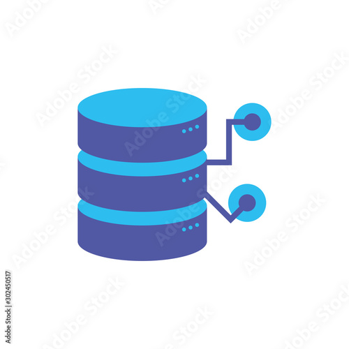 Digital web hosting icon flat design