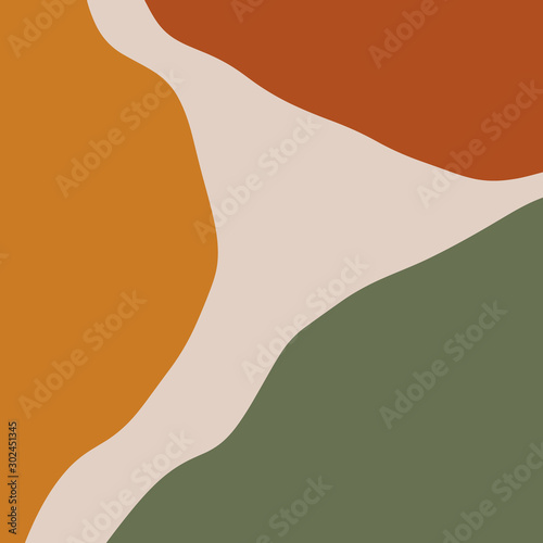 Modern Abstract Shapes Terrae Modern Geometric Texture Poster Terracotta Art Print Painting Fashion Color Abstraction Contemporary Burnt Orange Vector Illustration Clipart