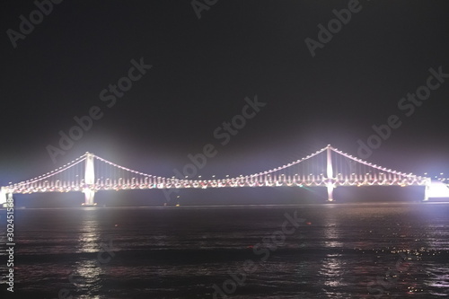 night bridge in busan, korea