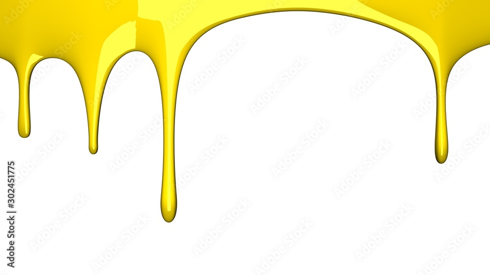 Yellow liquid on white background.3D render illustration. Yellow liquid on white background.3D render illustration.
