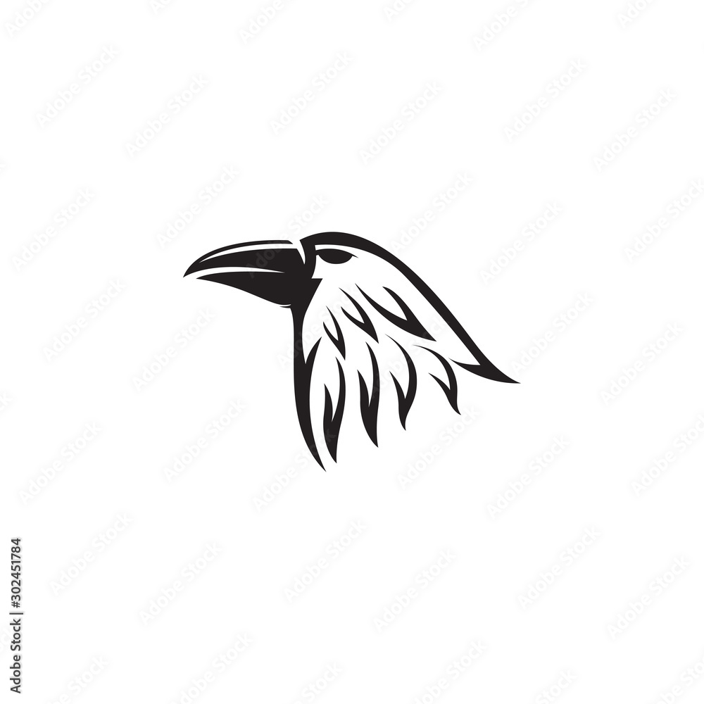 Obraz premium eagle bird head silhouette vector design
