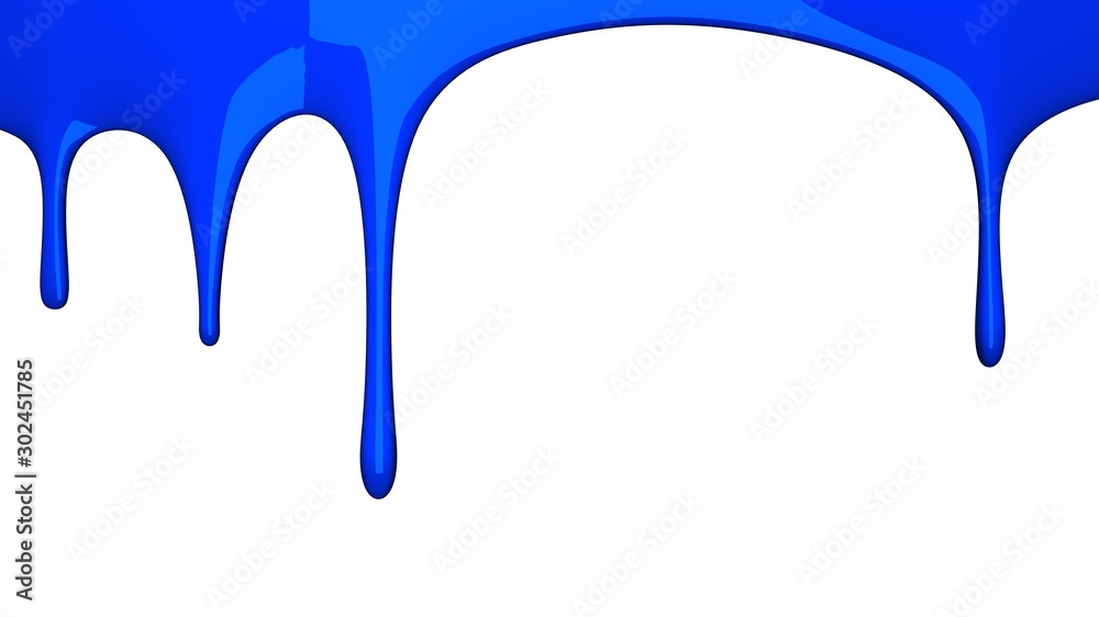 Blue liquid on white background.3D render illustration.