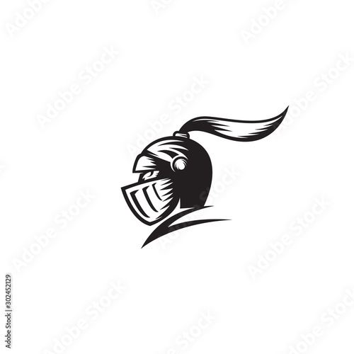 knight warrior logo template vector illustration silhouette