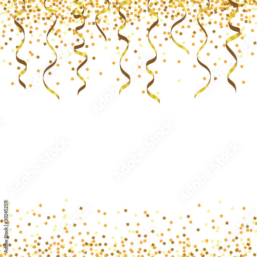 background of golden glitter and ribbon