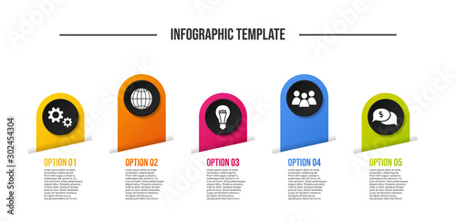 Concept of company timeline - business infograph. Vector