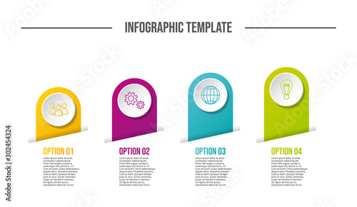 Company infographic template with business icons. Vector