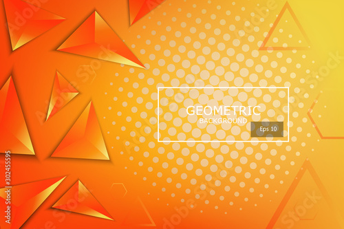 soft and dark orange with yellow abstract gradient geometric shapes backround, shine and smooth with futurisctic and modern template